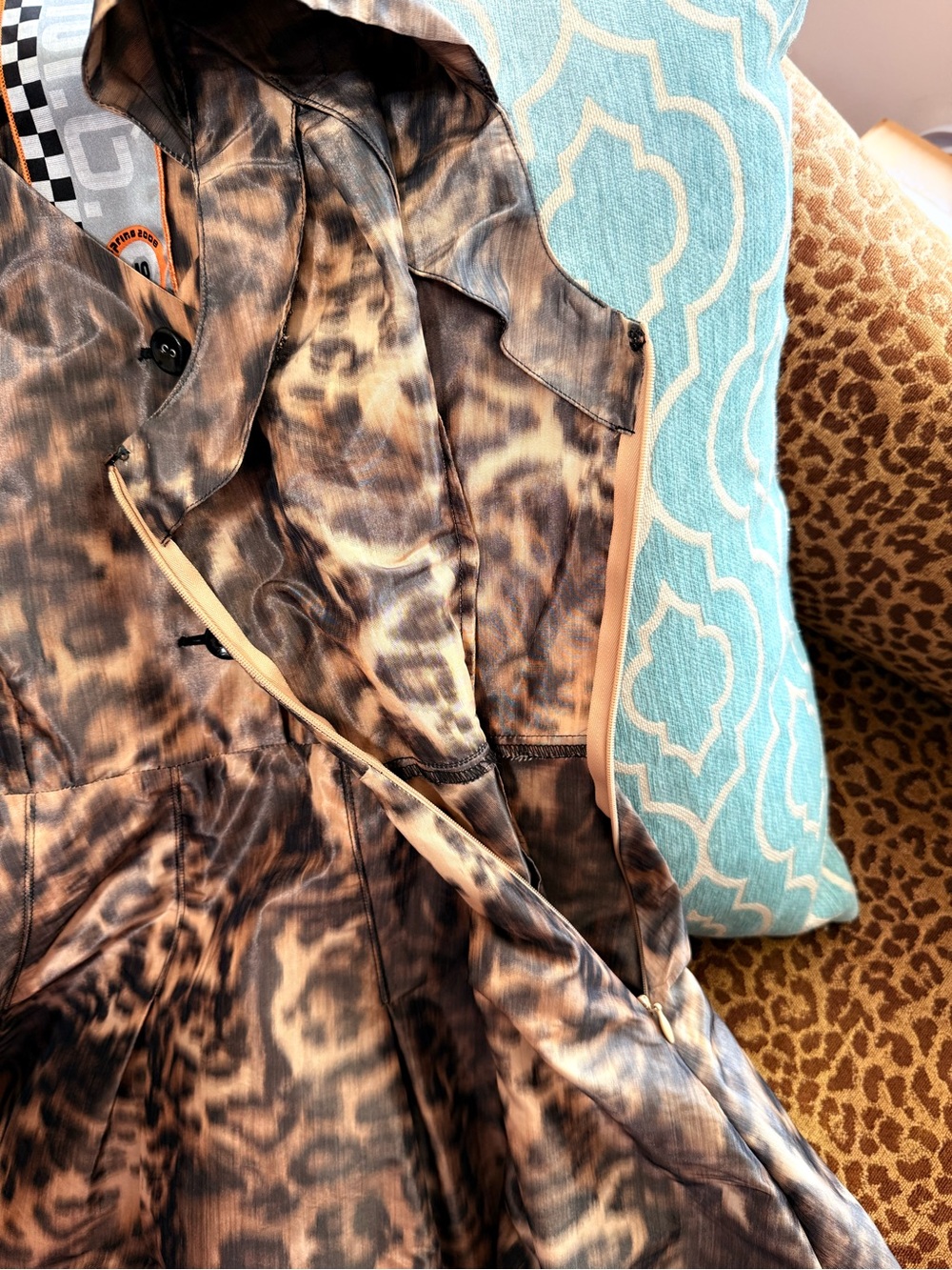 L.A.M.B. Like New Fit & Flare Animal Print Spring 2008 Dress-10 - Picture 7 of 12